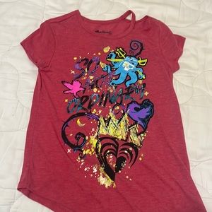 pale red descendants shirt. very colorful and hardly worn.
